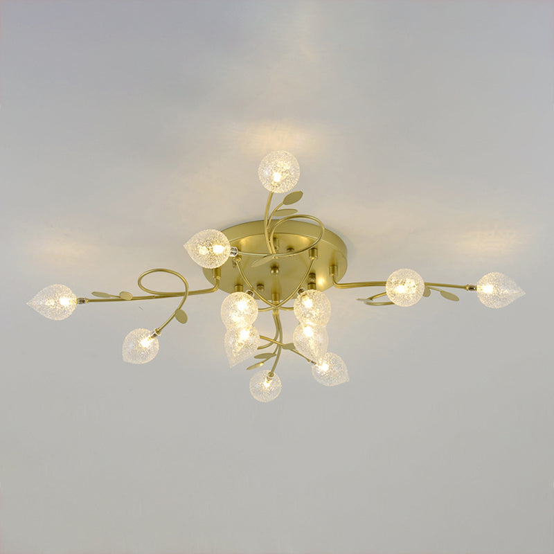 Lámpara de techo de múltiples luz iluminación de techo de vidrio de estilo moderno para sala de estar