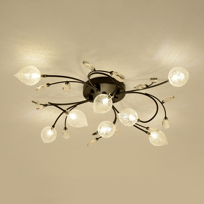 Lámpara de techo de múltiples luz iluminación de techo de vidrio de estilo moderno para sala de estar