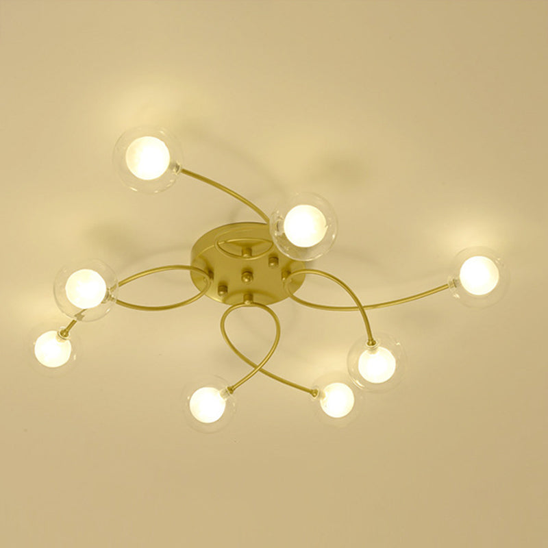 Lámpara de techo de múltiples luz iluminación de techo de vidrio de estilo moderno para sala de estar