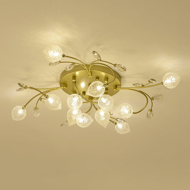 Lámpara de techo de múltiples luz iluminación de techo de vidrio de estilo moderno para sala de estar