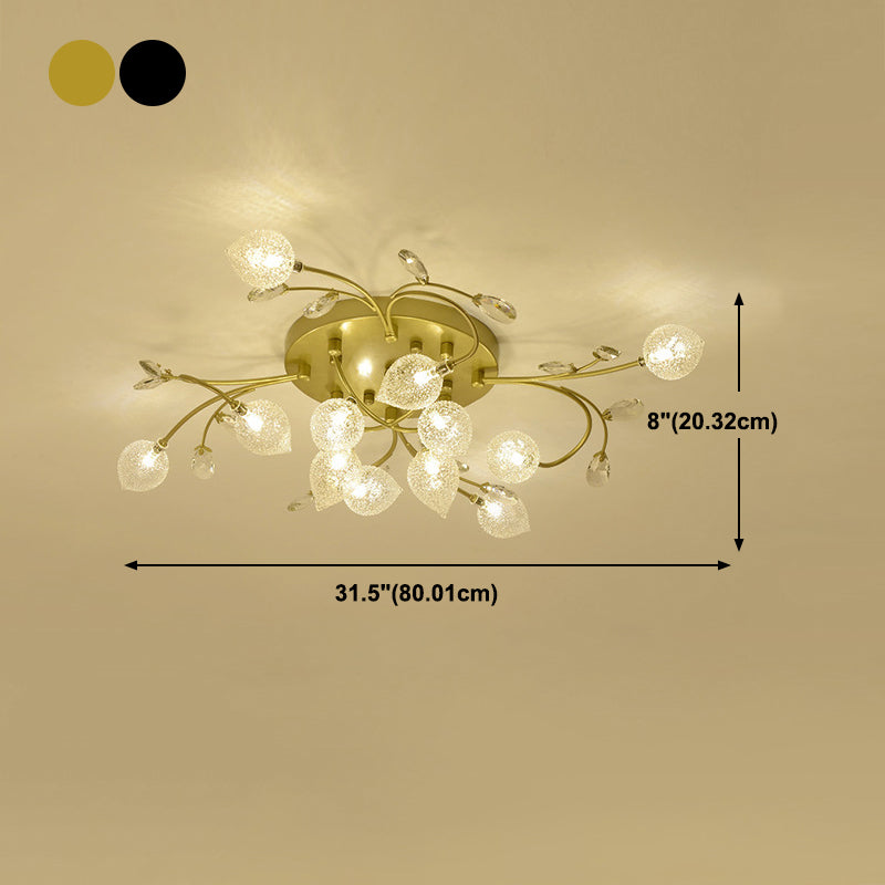 Lámpara de techo de múltiples luz iluminación de techo de vidrio de estilo moderno para sala de estar