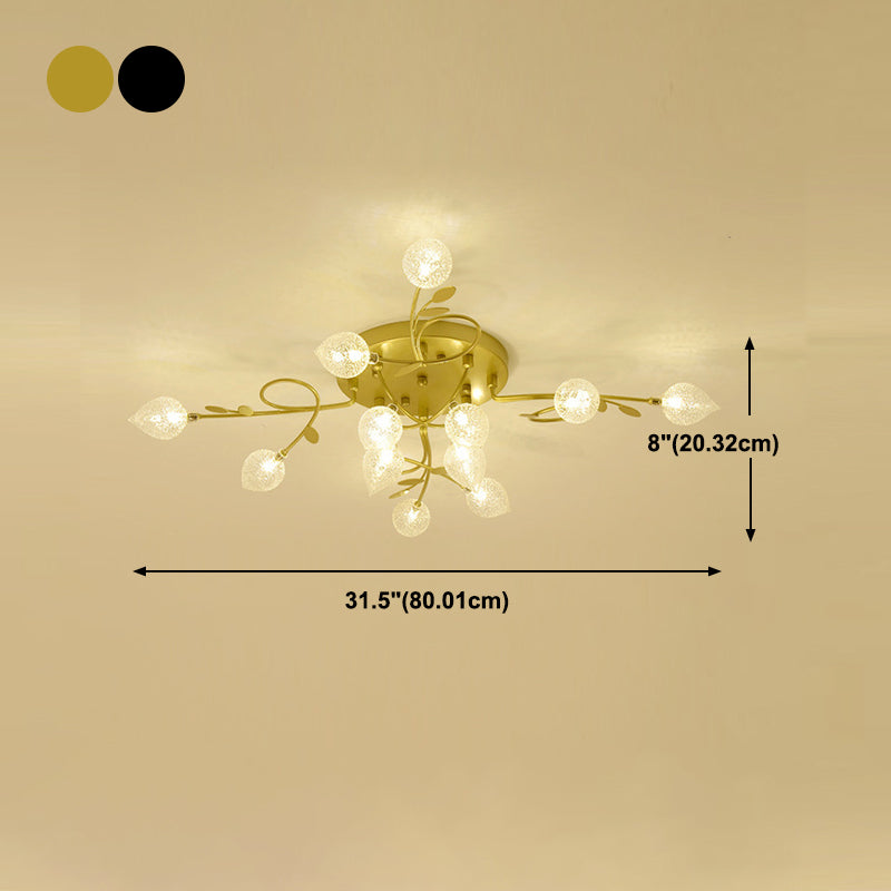 Lámpara de techo de múltiples luz iluminación de techo de vidrio de estilo moderno para sala de estar