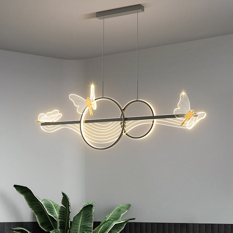 Luci da isola a forma lineare Modern Style Metal Island Lighting for Restaurant