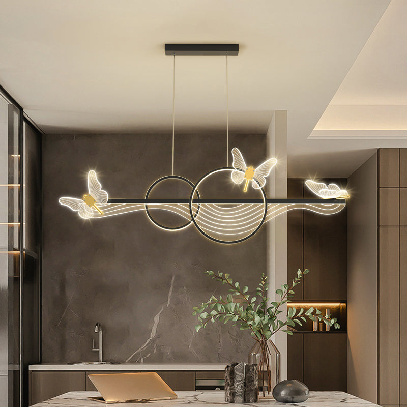 Luci da isola a forma lineare Modern Style Metal Island Lighting for Restaurant