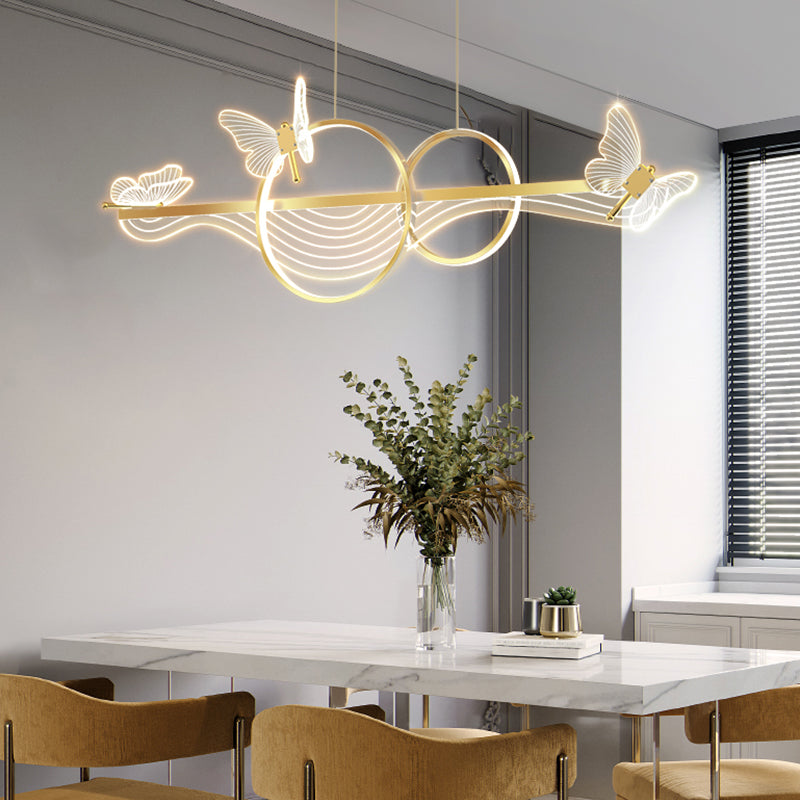 Lineare Form Island Lichter moderne Metal Island Lighting für Restaurant