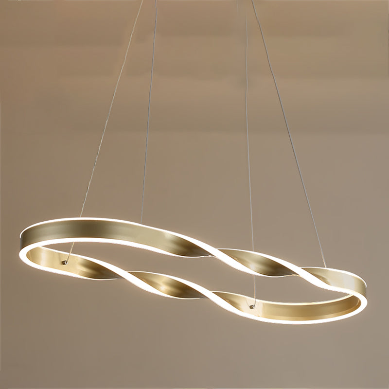 Éclairage d'île en métal moderne en forme d'île de forme linéaire