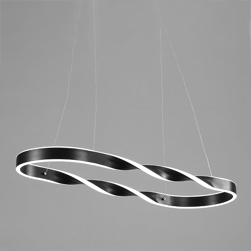 Éclairage d'île en métal moderne en forme d'île de forme linéaire