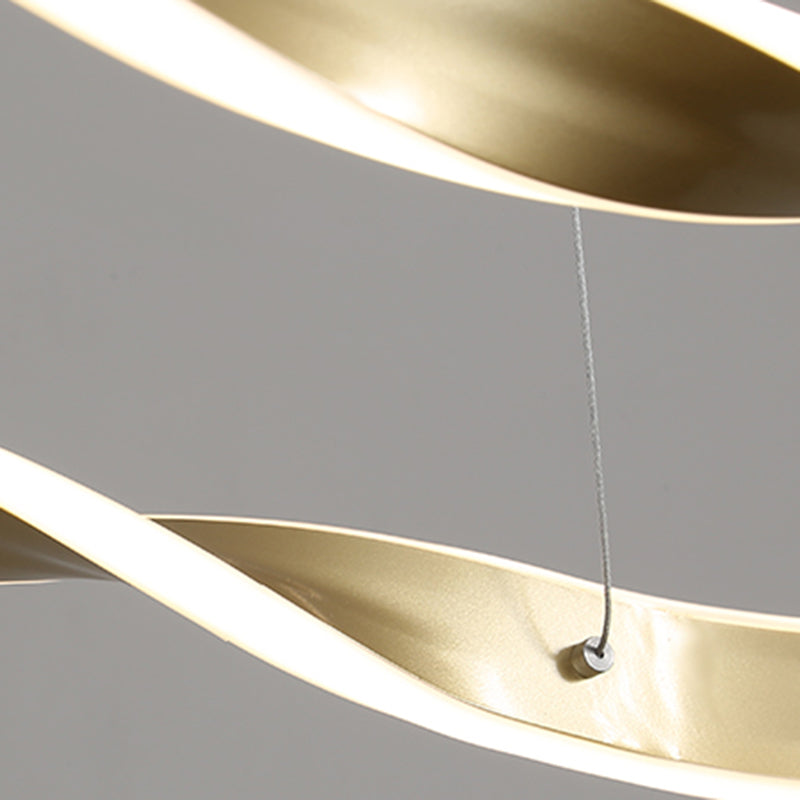 Éclairage d'île en métal moderne en forme d'île de forme linéaire