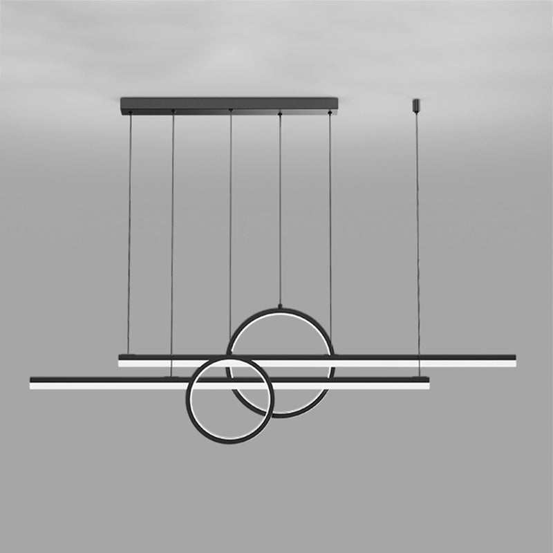 Luci da isola a forma lineare Modern MEDICE METAL INSLAGE A 4 LIGHT LIGHTINI IN NERO