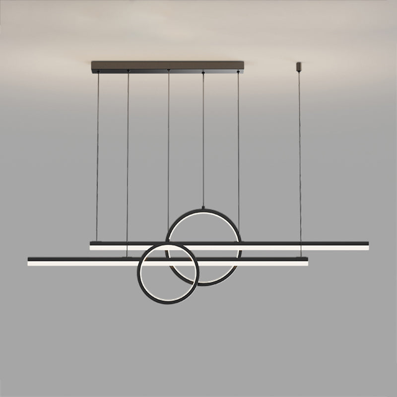 Luci da isola a forma lineare Modern MEDICE METAL INSLAGE A 4 LIGHT LIGHTINI IN NERO