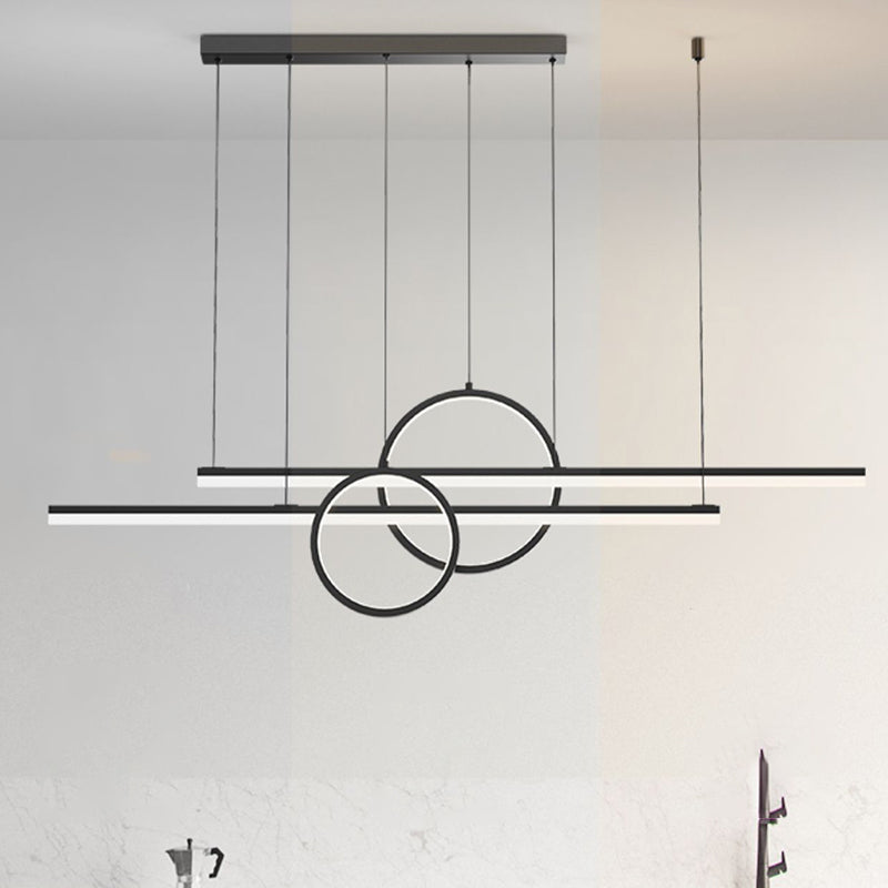 Luci da isola a forma lineare Modern MEDICE METAL INSLAGE A 4 LIGHT LIGHTINI IN NERO