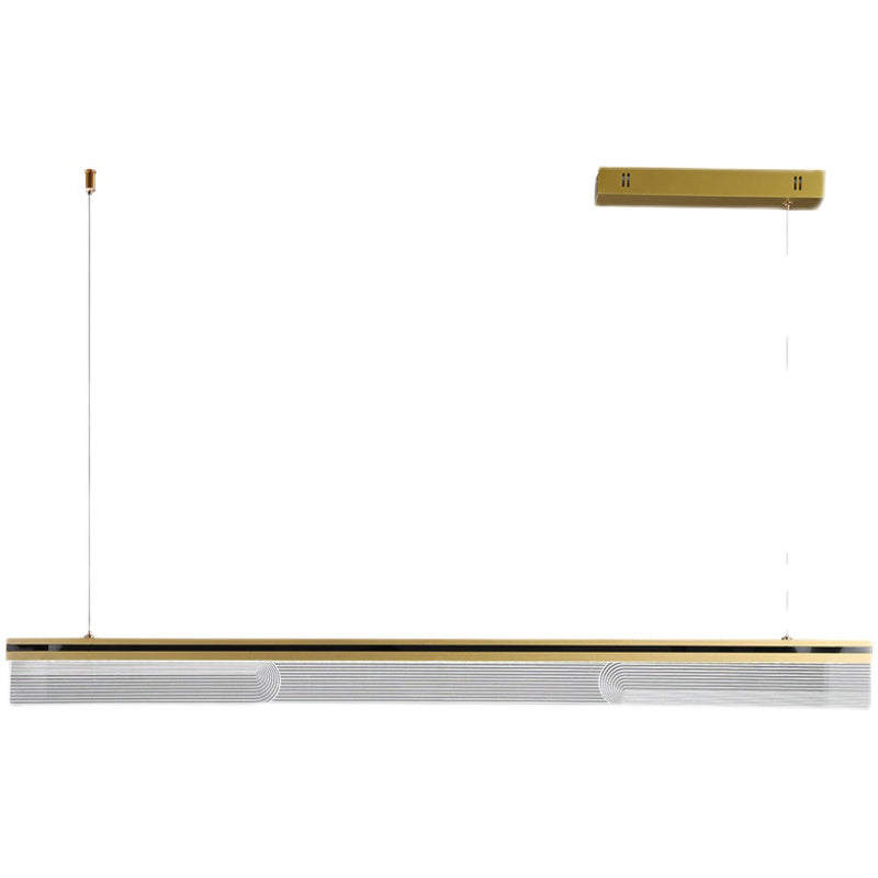 Moderner Stil Linearer Form Island Light Metal 1 Licht anheizt Pendellicht in Gold