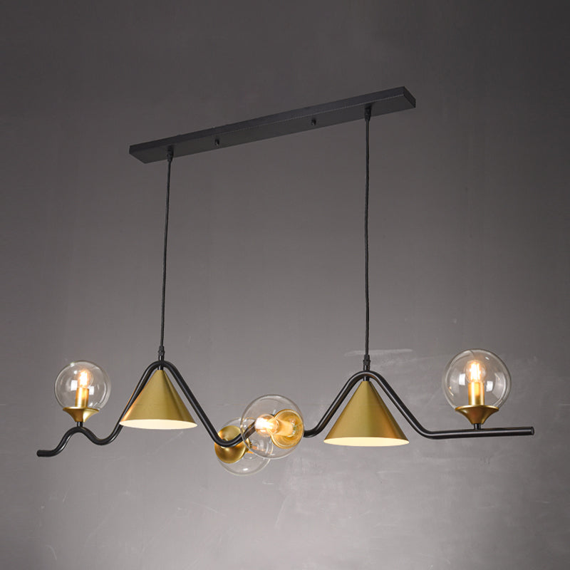 Nordic Glass Island Light Geometric 6 Lights Island Anhänger für Wohnzimmer