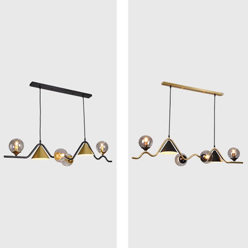 Nordic Glass Island Light Geometric 6 Lights Island Anhänger für Wohnzimmer