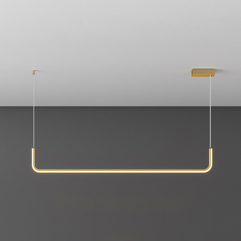 Linear Shape Pendant Lights Contemporary Style Metal Pendant Lighting Fixtures