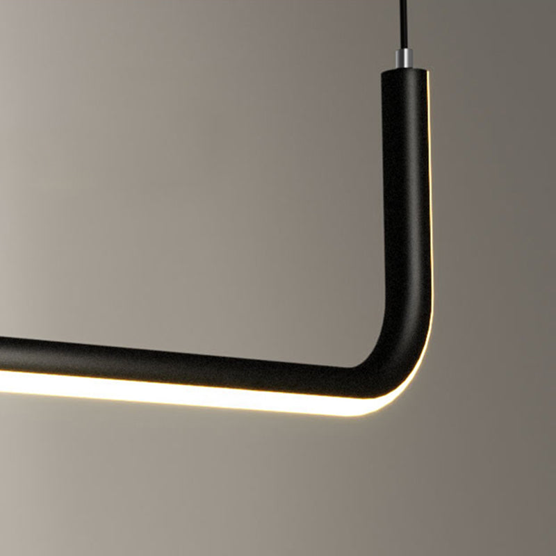 Linear Shape Pendant Lights Contemporary Style Metal Pendant Lighting Fixtures