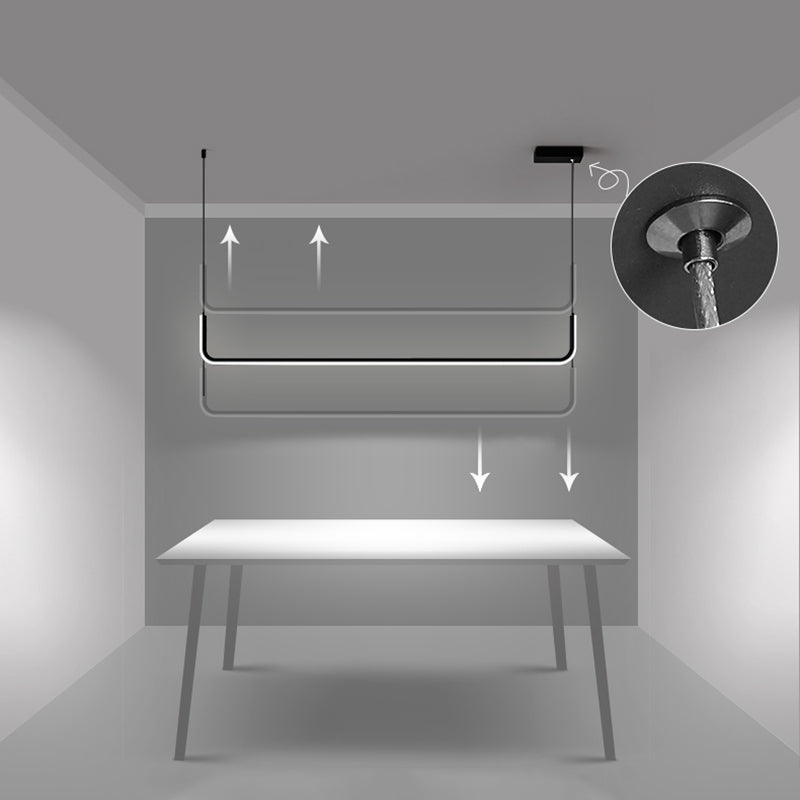 Linear Shape Pendant Lights Contemporary Style Metal Pendant Lighting Fixtures