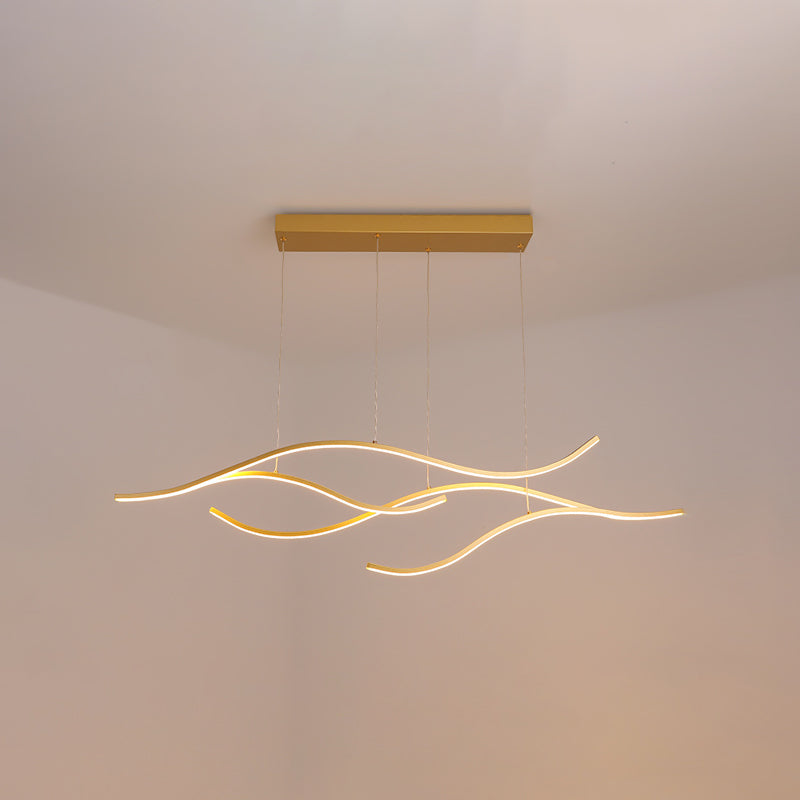 Contemporary Style Linear Shape Pendant Lights Metal Pendant Lighting Fixtures