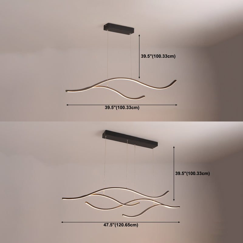 Contemporary Style Linear Shape Pendant Lights Metal Pendant Lighting Fixtures