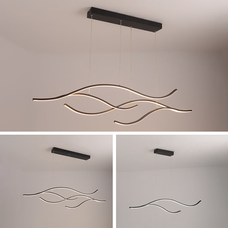 Contemporary Style Linear Shape Pendant Lights Metal Pendant Lighting Fixtures