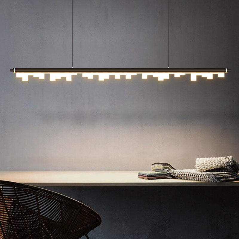 Zeitgenössischer Stil linearer Form Pendelleuchte Leuchtmetall 1 Licht Anhänger Beleuchtung