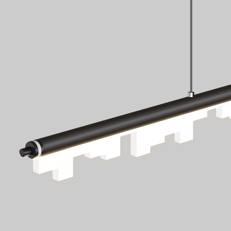 Zeitgenössischer Stil linearer Form Pendelleuchte Leuchtmetall 1 Licht Anhänger Beleuchtung
