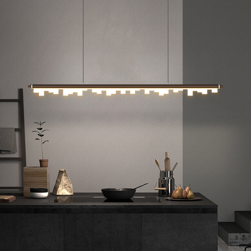 Zeitgenössischer Stil linearer Form Pendelleuchte Leuchtmetall 1 Licht Anhänger Beleuchtung