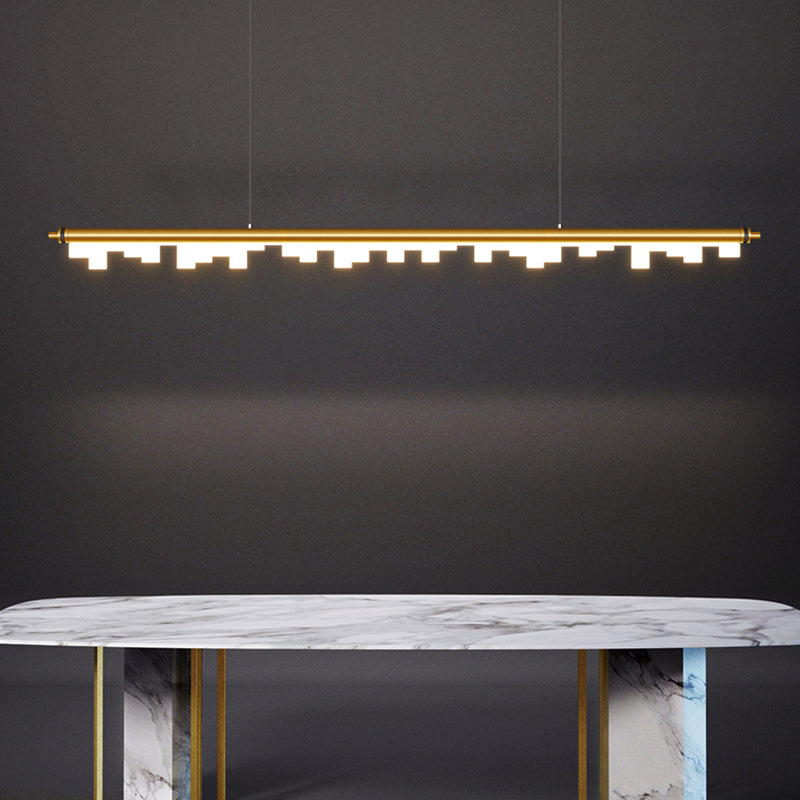 Zeitgenössischer Stil linearer Form Pendelleuchte Leuchtmetall 1 Licht Anhänger Beleuchtung