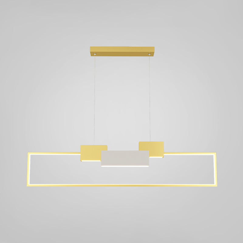 Zeitgenössischer Stil Rechteck Form Island Beleuchtung Ideen Metal Island Anhänger