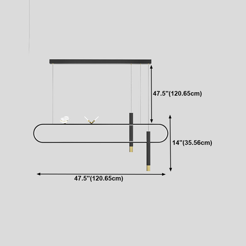 Linear Shape Island Lighting Ideas Contemporary Style Metal Island Pendants
