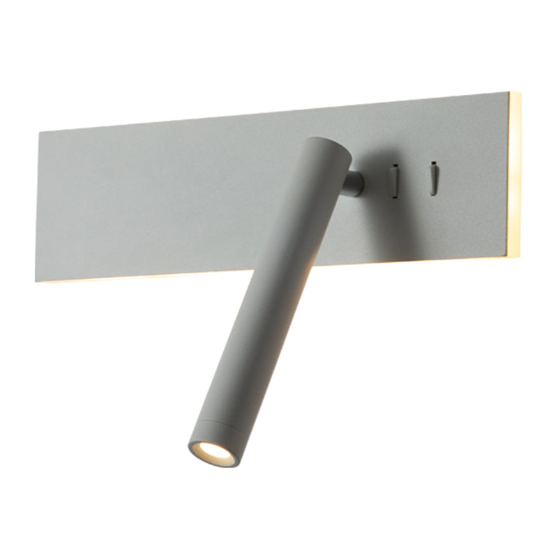 Modern Aluminum Wall Light Rectangle 2 Lights Reading Wall Sconce for Bedroom