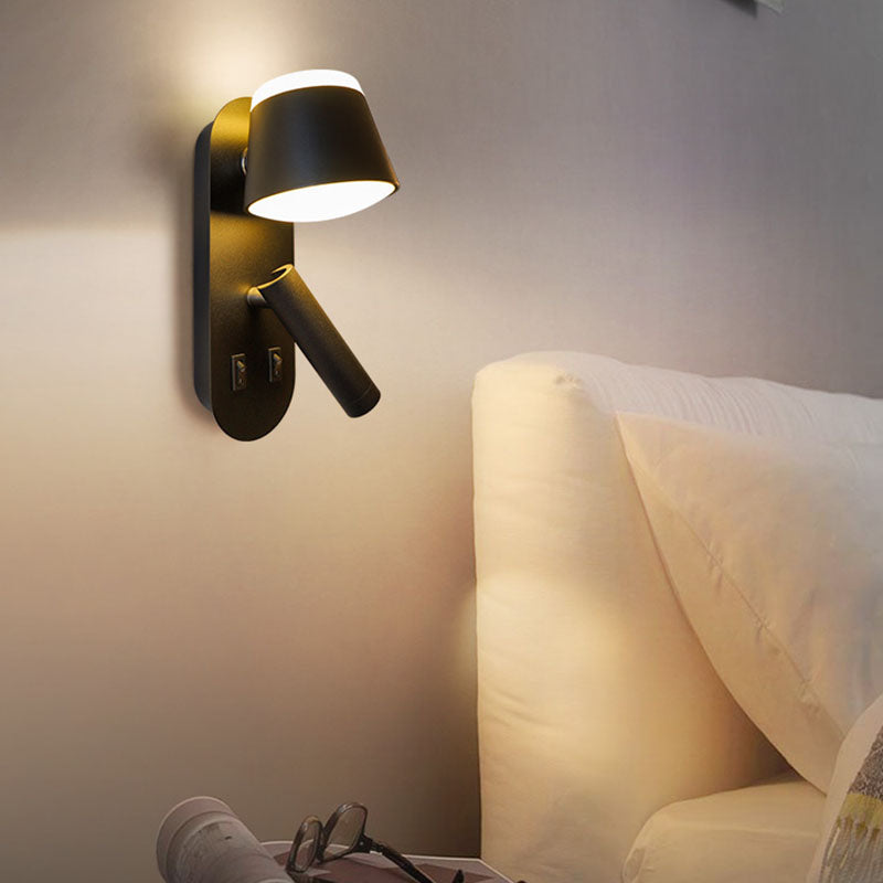 Nordic Metal Wall Light Geometric 2 Lights Reading Wall Sconce for Bedroom