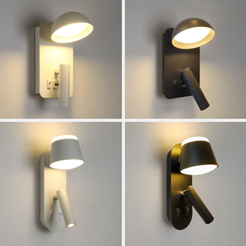 Nordic Metal Wall Light Geometric 2 Lights Reading Wall Sconce for Bedroom