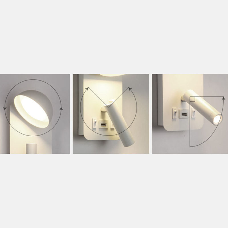 Nordic Metal Wall Light Geometric 2 Lights Reading Wall Sconce for Bedroom