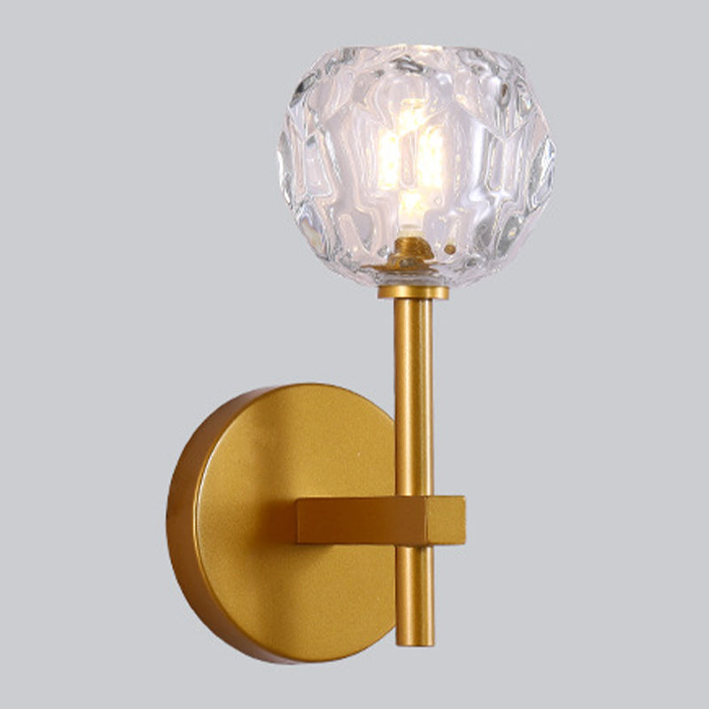 Modern Style Wall Light Fixture Crystal Shade Sconce Light Fixture for Bedroom