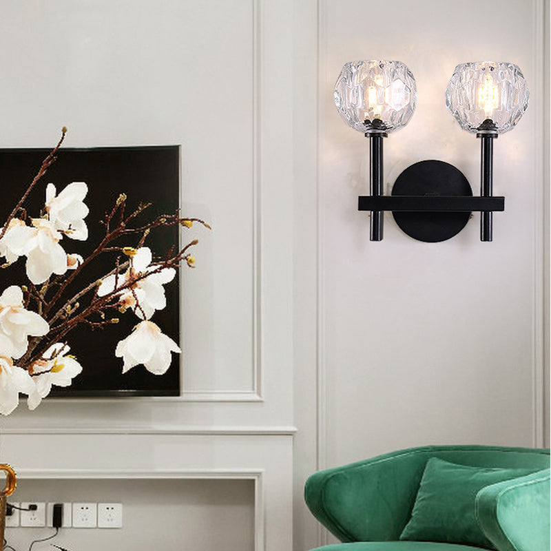 Modern Style Wall Light Fixture Crystal Shade Sconce Light Fixture for Bedroom