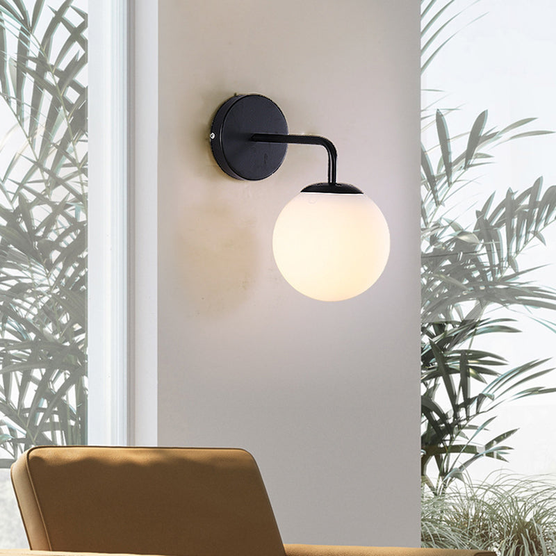 Minimalist Style Wall Sconce Lighting Glass Ball Shade Wall Lighting Fixtures