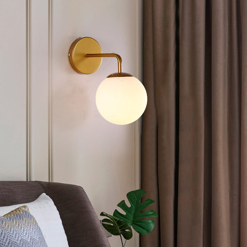 Minimalist Style Wall Sconce Lighting Glass Ball Shade Wall Lighting Fixtures