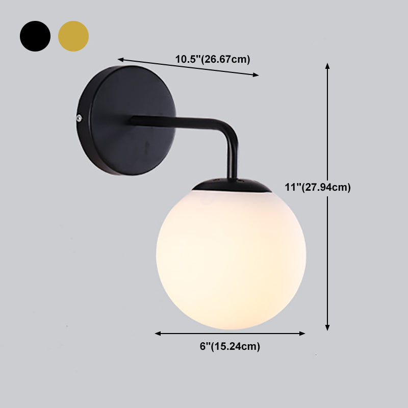 Minimalist Style Wall Sconce Lighting Glass Ball Shade Wall Lighting Fixtures