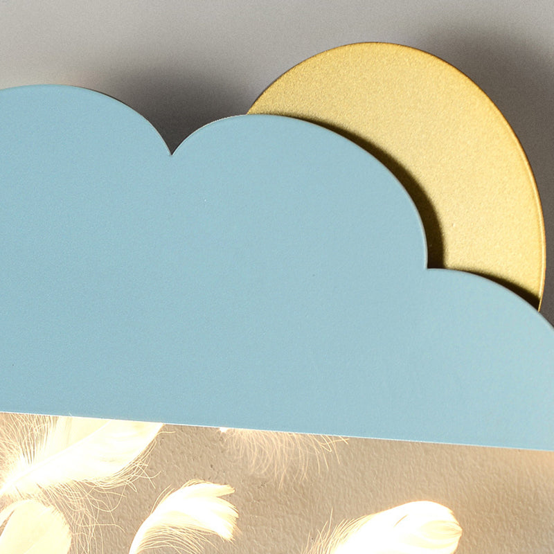 Lampada da parete a parete a forma di nuvola in metallo a 1 luci a parete montata a parete