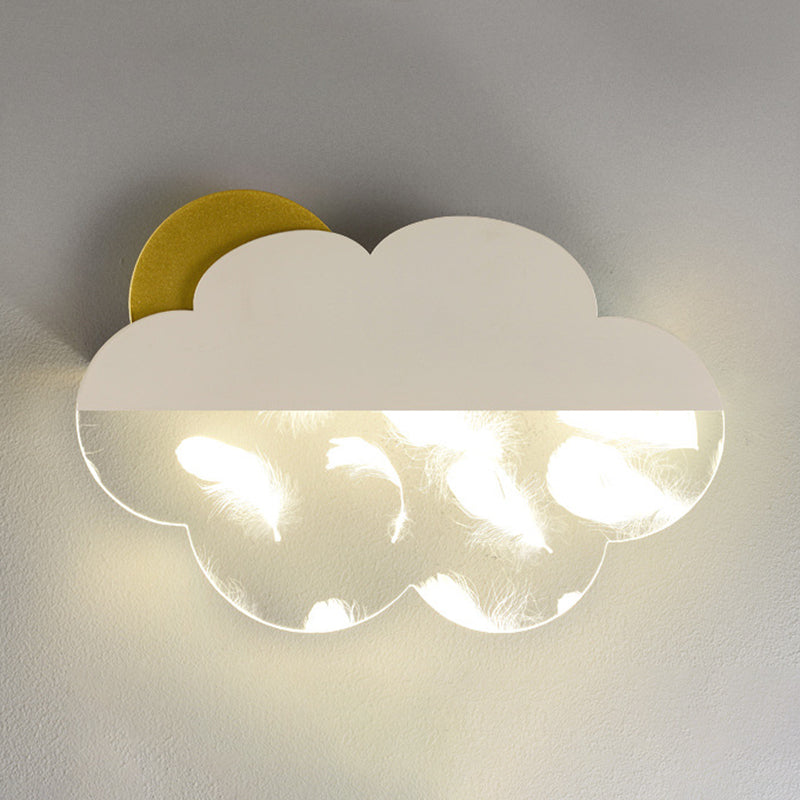 Lampada da parete a parete a forma di nuvola in metallo a 1 luci a parete montata a parete