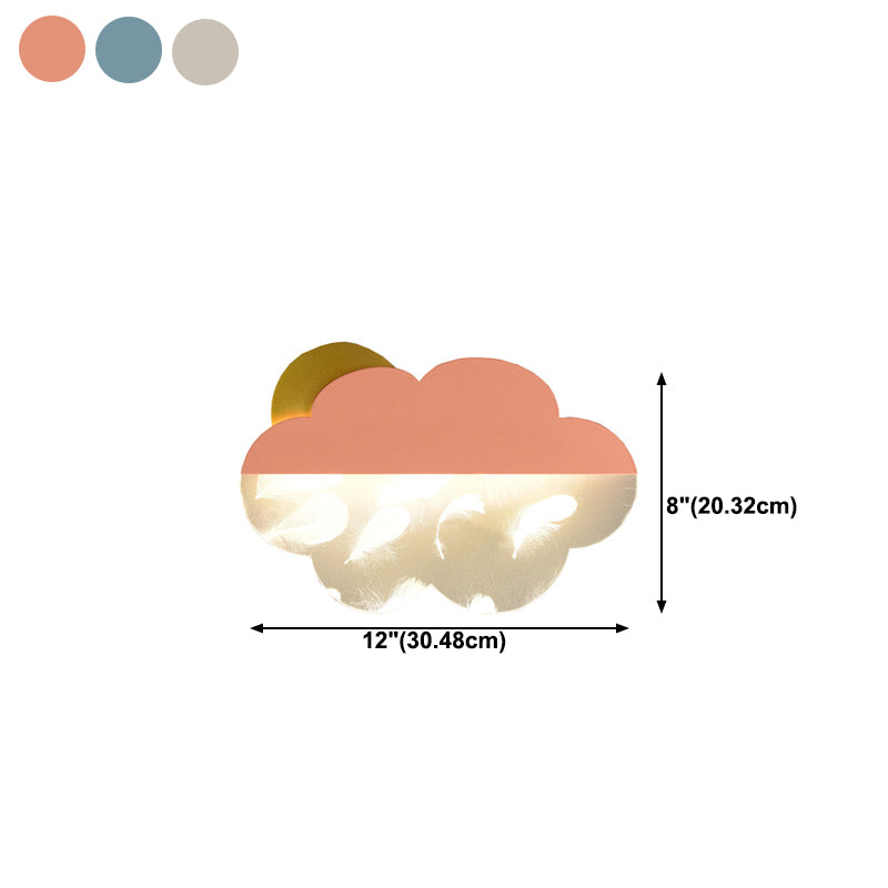 Lampada da parete a parete a forma di nuvola in metallo a 1 luci a parete montata a parete