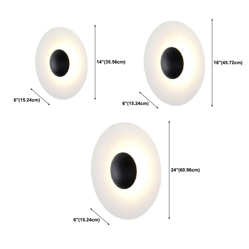 Postmodern Iron Wall Light Circle Shape LED Wall Lamp with Metal Shade for Bedroom