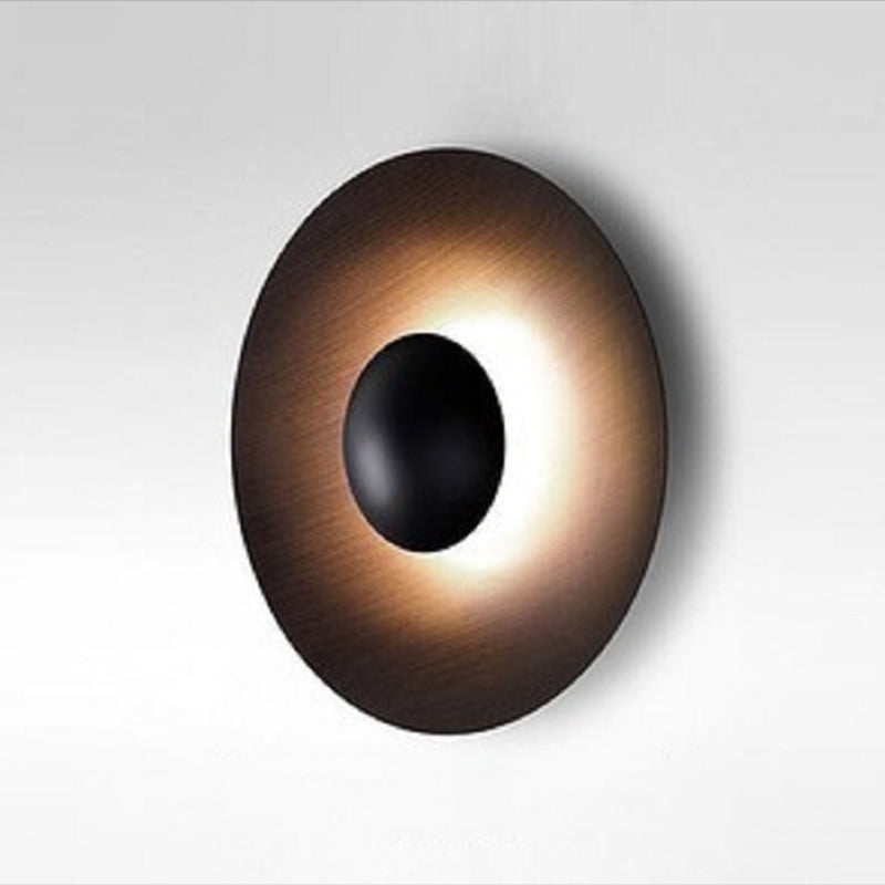 Postmodern Iron Wall Light Circle Shape LED Wall Lamp with Metal Shade for Bedroom