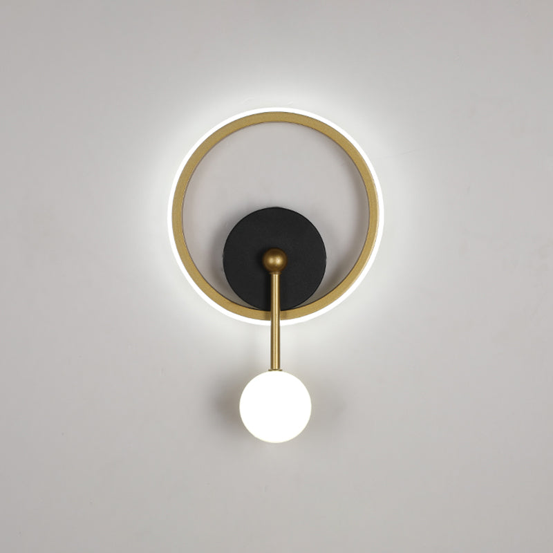 Postmodern Metal Wall Light Geometry LED Wall Lamp with Silica Gel Shade for Bedroom