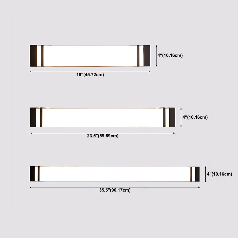 Modern Simple Iron Wall Light Rectangle Shape Wall Lamp with Acrylic Shade for Bedroom