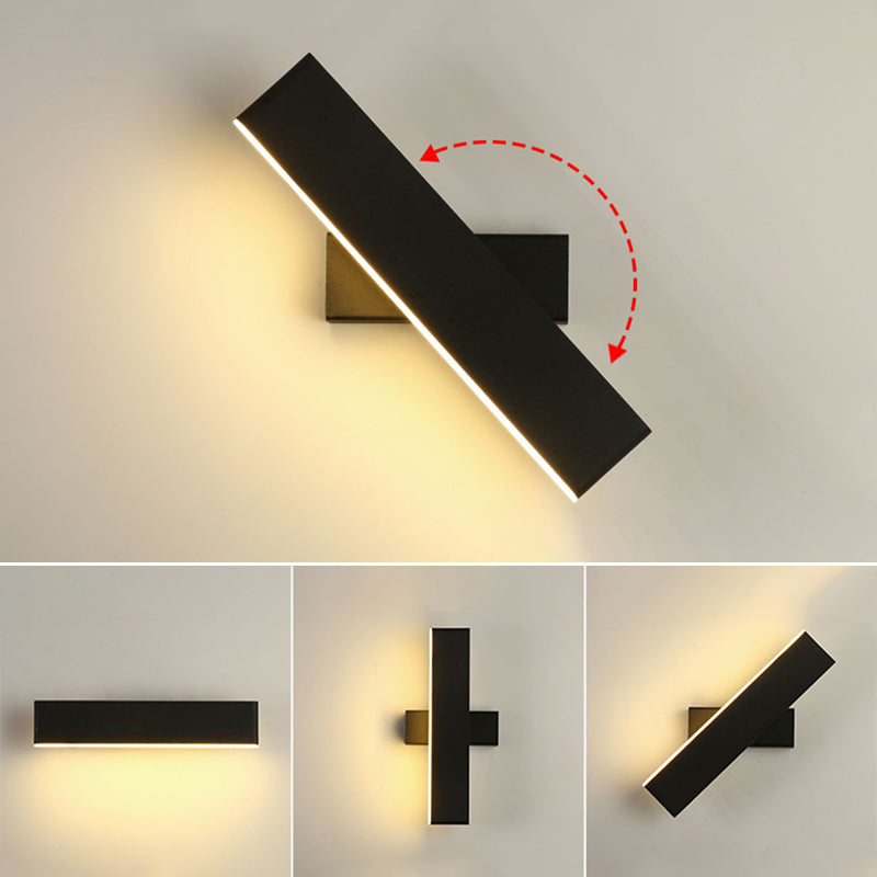 Modern Simple Iron Wall Light Rectangle Shape LED Rotatable Wall Lamp for Living Room