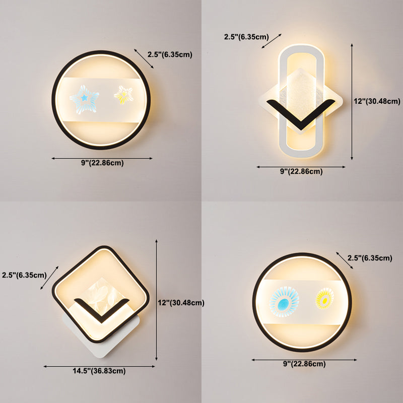 Modern Simple Iron Wall Light LED Wall Lamp with Acrylic Shade for Living Room