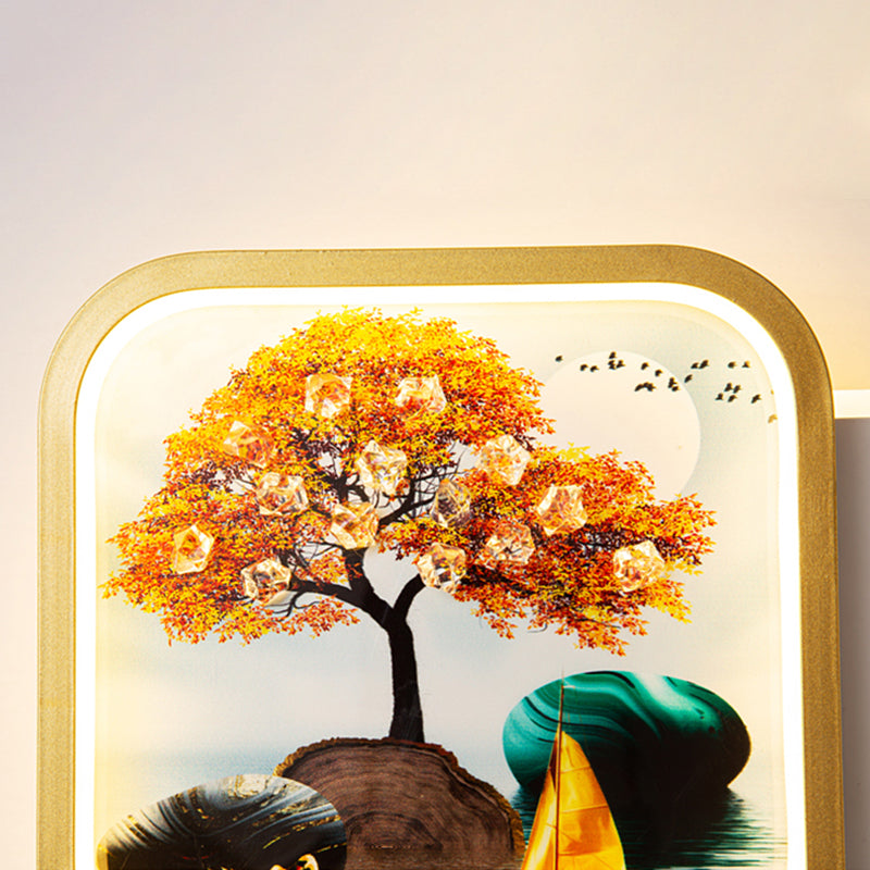 Modern Simple Iron Wall Light LED Wall Lamp with Acrylic Shade for Living Room