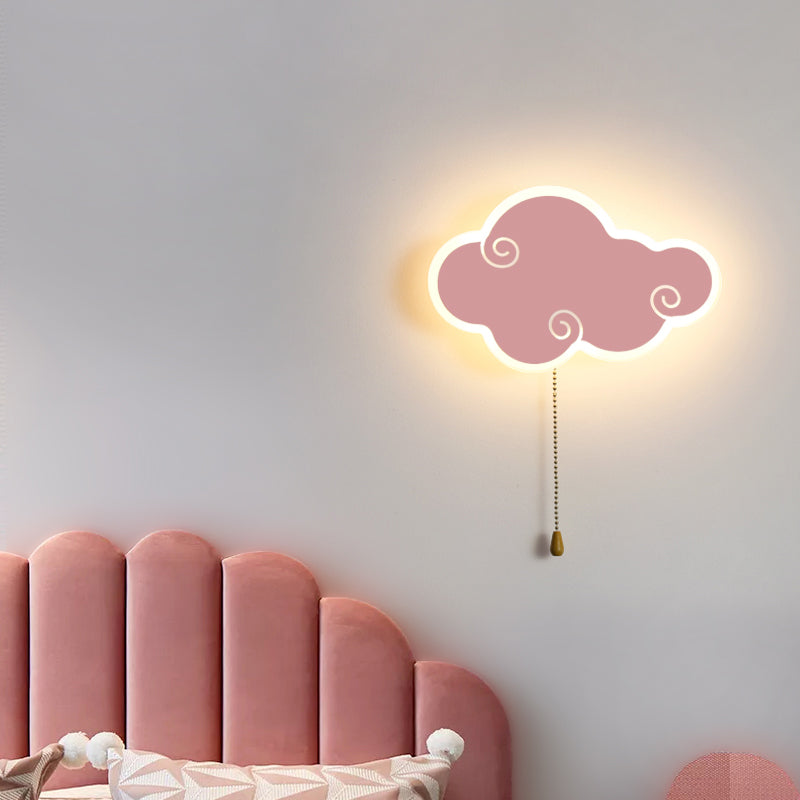 Modern Style Cloud Shape Wall Sconce Metal 1 Light Wall Lighting for Children's Room